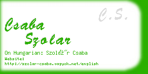 csaba szolar business card